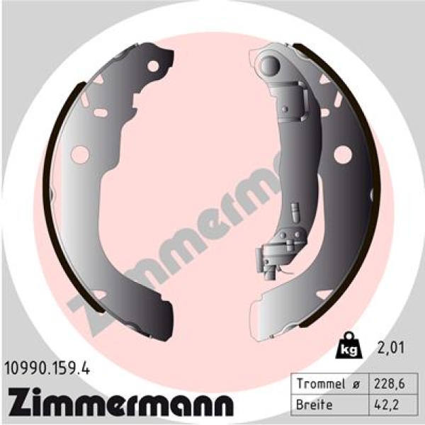 Zimmermann Brake Shoe Set for CITROËN C3 III (SX) rear