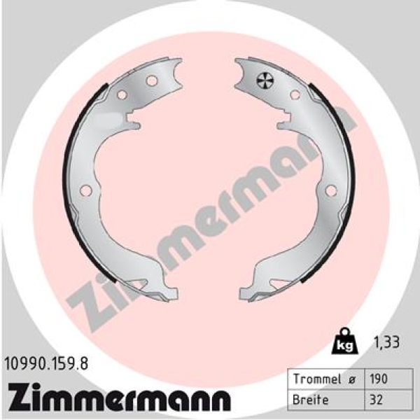 Zimmermann Brake Shoe Set for MITSUBISHI LANCER VIII (CY_A, CZ_A) rear / parking brake