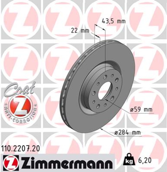 Zimmermann Brake Disc for ALFA ROMEO 147 (937_) front