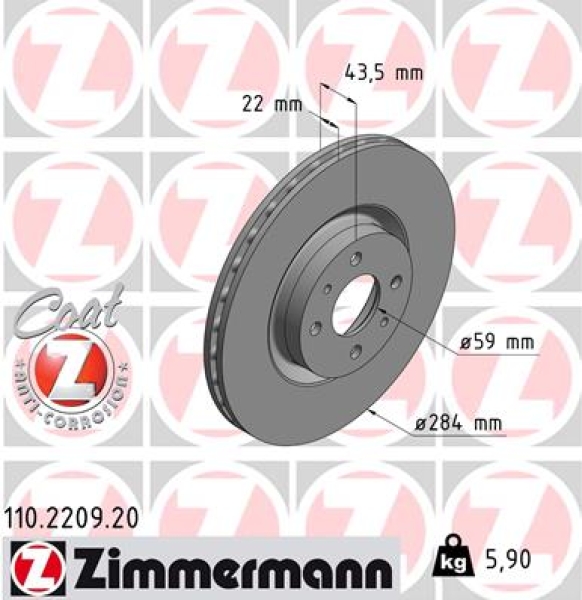 Zimmermann Brake Disc for ABARTH 500 / 595 / 695 (312_) front