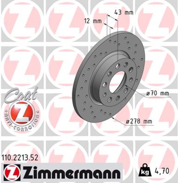 Zimmermann Sport Brake Disc for FIAT 500X (334_) rear