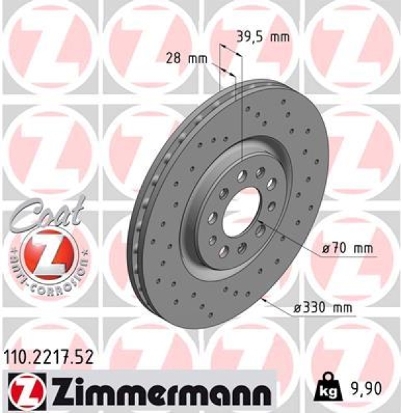 Zimmermann Sport Brake Disc for JEEP CHEROKEE (KL) front