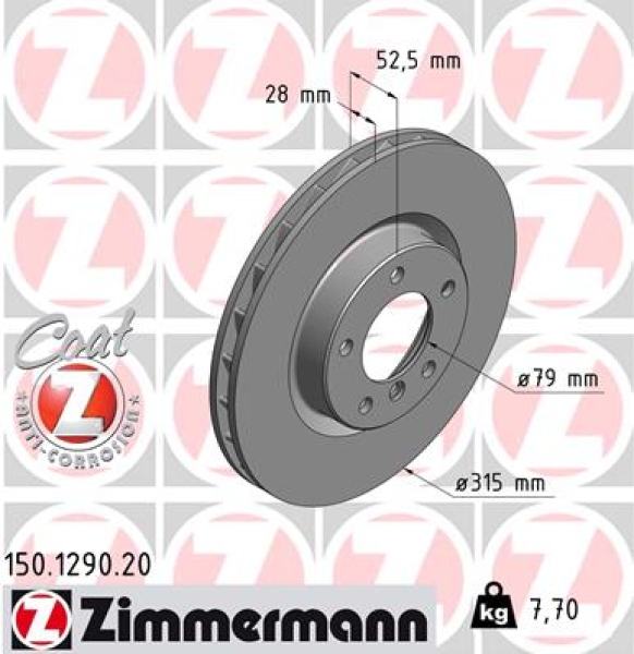 Zimmermann Bremsscheibe für BMW 3 Coupe (E36) vorne links