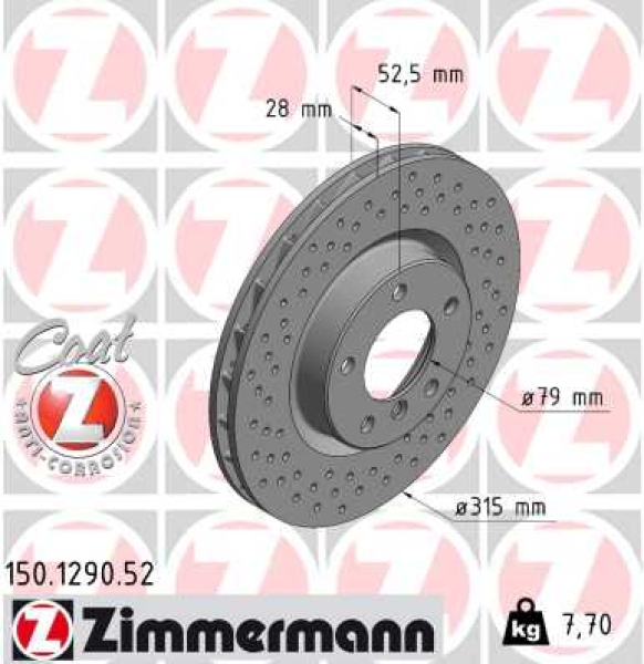 Zimmermann Sport Brake Disc for BMW 3 Coupe (E36) front left