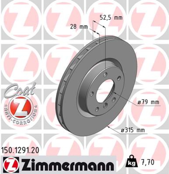 Zimmermann Bremsscheibe für BMW 3 Coupe (E36) vorne rechts