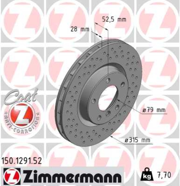 Zimmermann Sportbremsscheibe Sport Z für BMW 3 Coupe (E36) vorne rechts