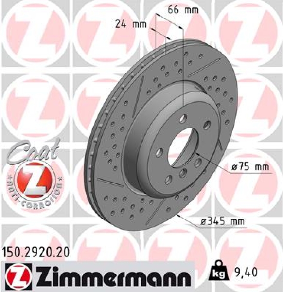 Zimmermann Brake Disc for BMW 3 Gran Turismo (F34) rear