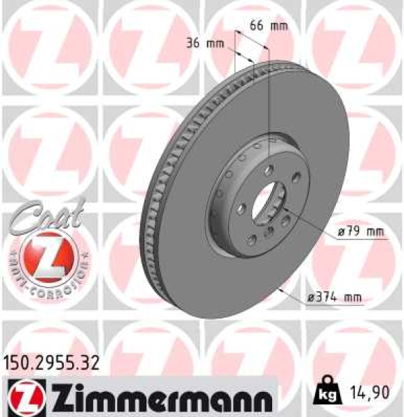 Zimmermann Brake Disc for BMW 8 Cabriolet (G14, F91) front right