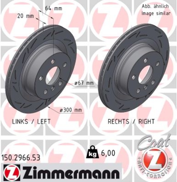 Zimmermann Sport Brake Disc for BMW 3 (G20, G80, G28) rear