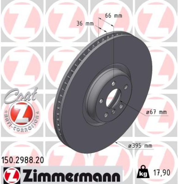 Zimmermann Brake Disc for ROLLS-ROYCE CULLINAN (RR31) front
