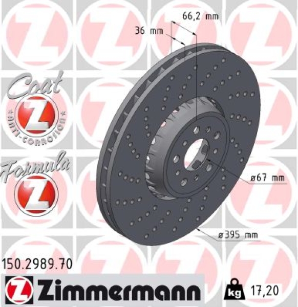Zimmermann Bremsscheibe Formula Z für BMW X5 (G05, F95) vorne links