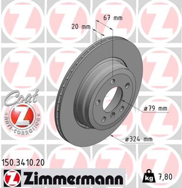 Zimmermann Bremsscheibe für BMW 7 (E65, E66, E67) hinten