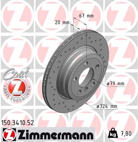 Zimmermann Sportbremsscheibe Sport Z für BMW 7 (E65, E66, E67) hinten