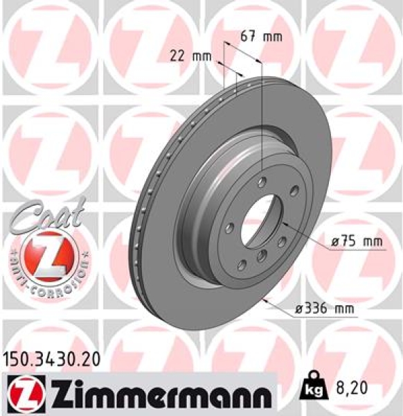 Zimmermann Brake Disc for BMW X1 (E84) rear