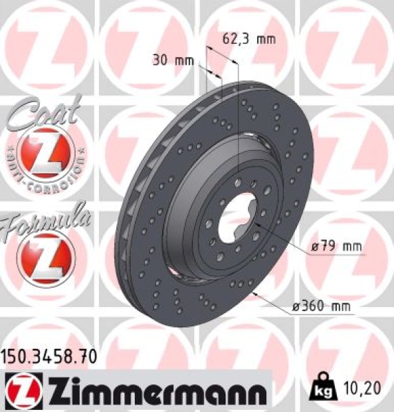 Zimmermann Bremsscheibe Formula Z für BMW 3 Coupe (E92) vorne rechts