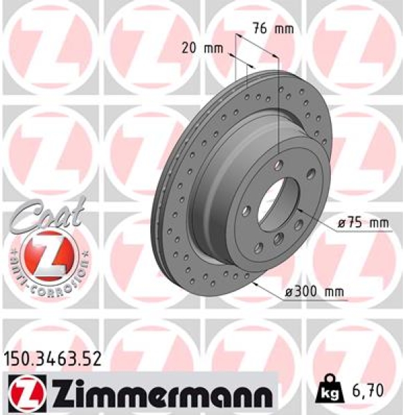 Zimmermann Sport Brake Disc for BMW 1 Cabriolet (E88) rear