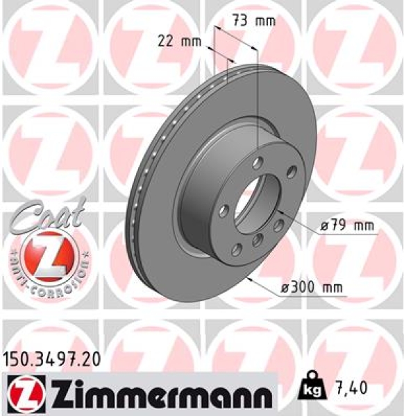 Zimmermann Brake Disc for BMW 3 Gran Turismo (F34) front
