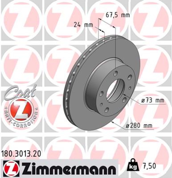 Zimmermann Brake Disc for CITROËN JUMPER Kasten (230L) front