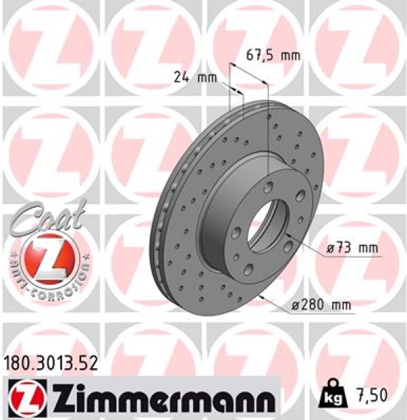 Zimmermann Sport Brake Disc for CITROËN JUMPER Kasten (230L) front