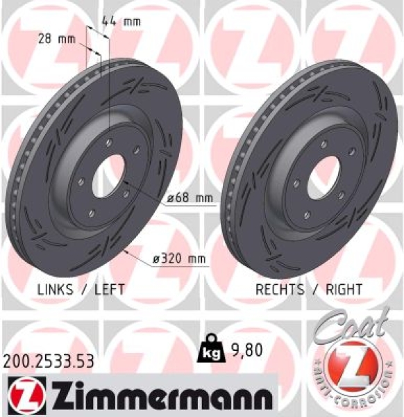 Zimmermann Sport Brake Disc for NISSAN X-TRAIL III (T32_, T32R, T32RR) front