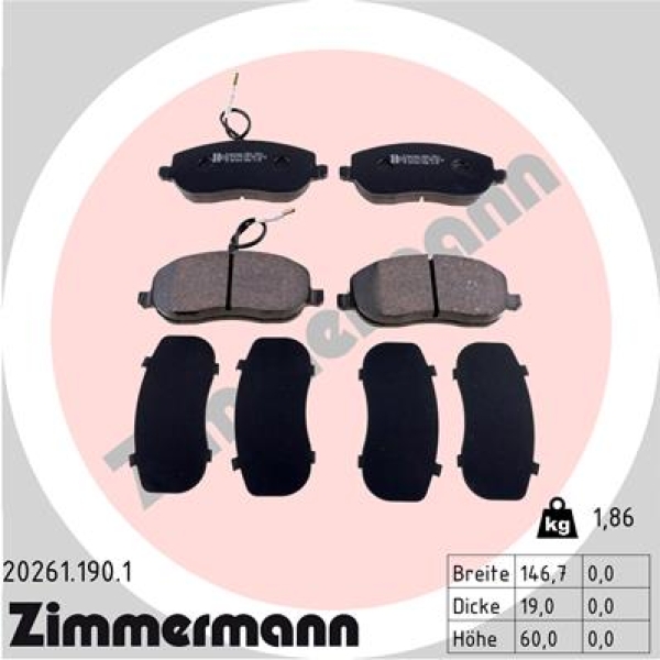 Zimmermann Brake pads for PEUGEOT EXPERT (224_) front