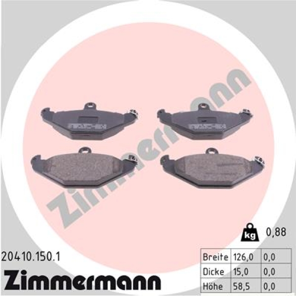 Zimmermann Brake pads for RENAULT LAGUNA I Grandtour (K56_) rear