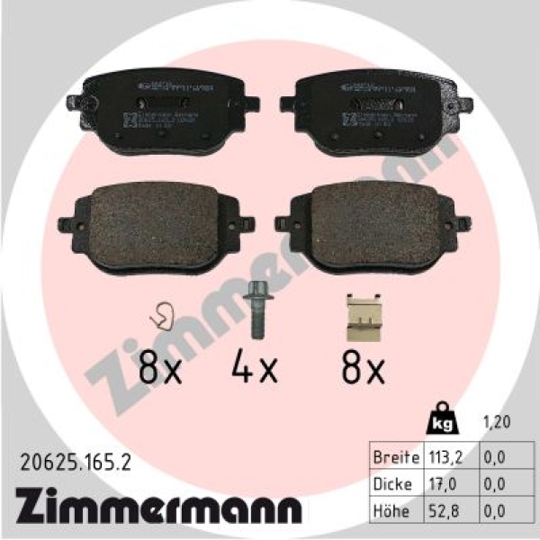 Zimmermann Brake pads for TOYOTA PROACE Kasten (MDZ_) rear