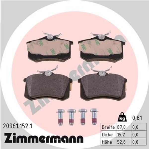 Zimmermann Bremsbeläge für VW PASSAT Variant (3A5, 35I) hinten
