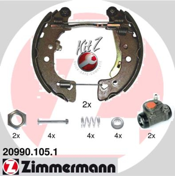Satz Montageteile für Bremsbelag vorn D=238mm, ATE / Mounting kit