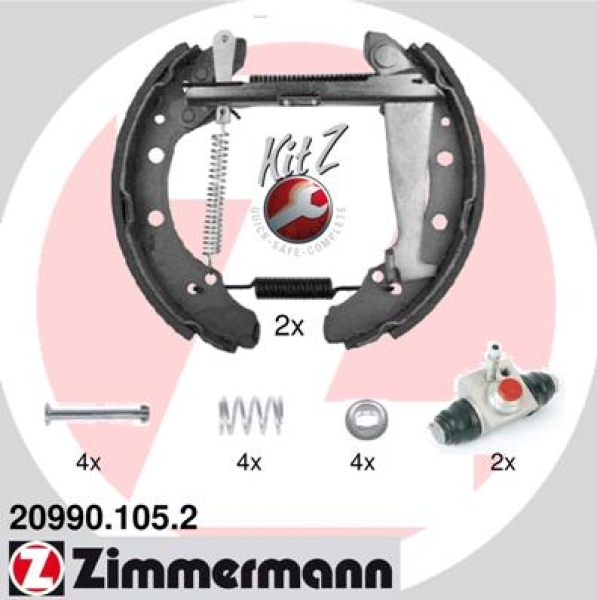 Zimmermann Brake Shoe Kit for SEAT CORDOBA Vario (6K5) rear