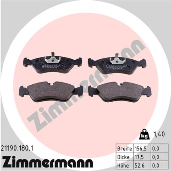 Zimmermann Brake pads for OPEL KADETT E Cabriolet (T85) front