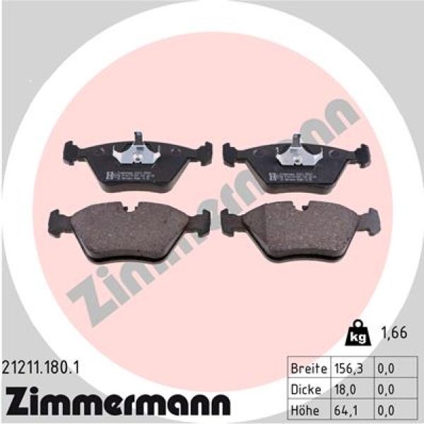 Zimmermann Brake pads for AUDI 90 (89, 89Q, 8A, B3) front