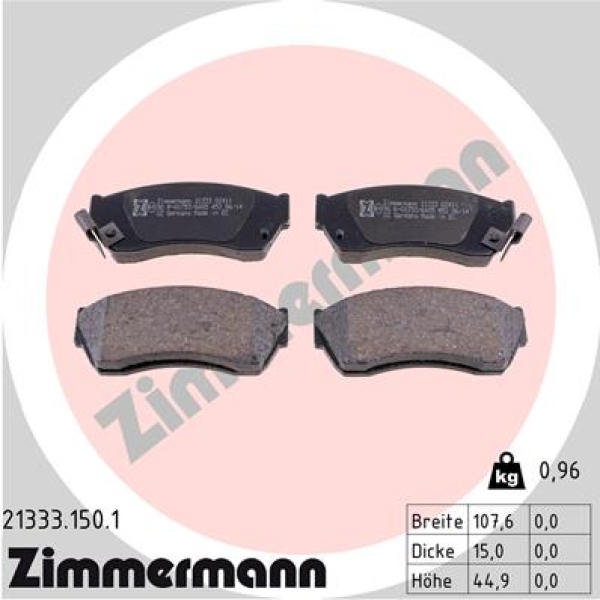 Zimmermann Brake pads for TATA INDICA (40_V2) front