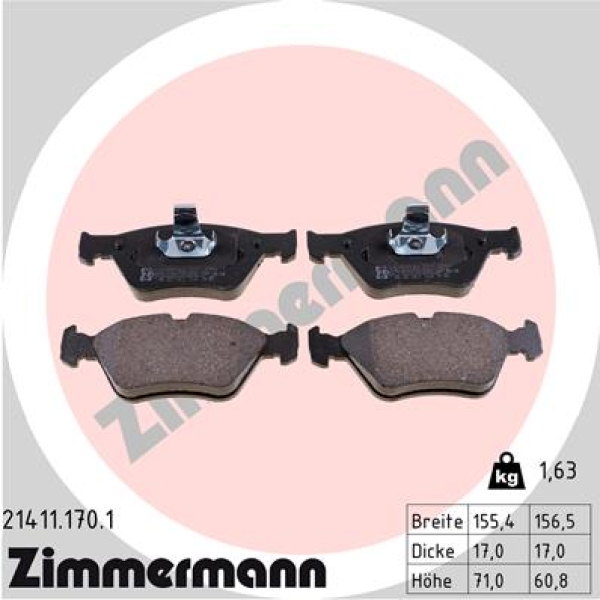 Zimmermann Brake pads for OPEL CALIBRA A (C89) front
