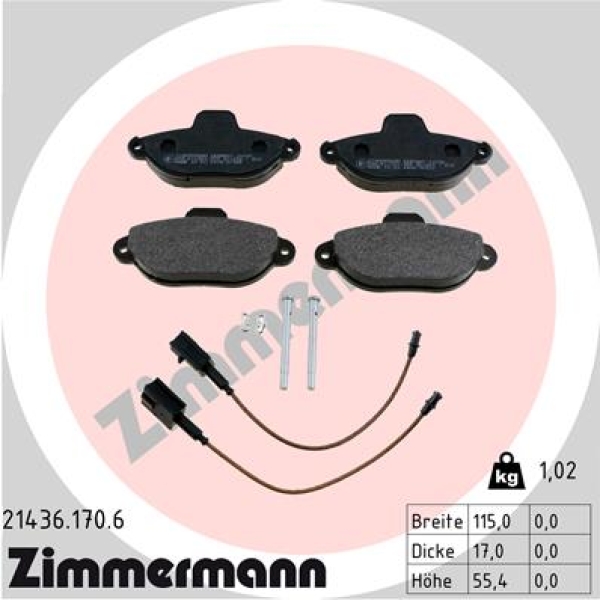 Zimmermann Bremsbeläge für FIAT 500 (312_) vorne