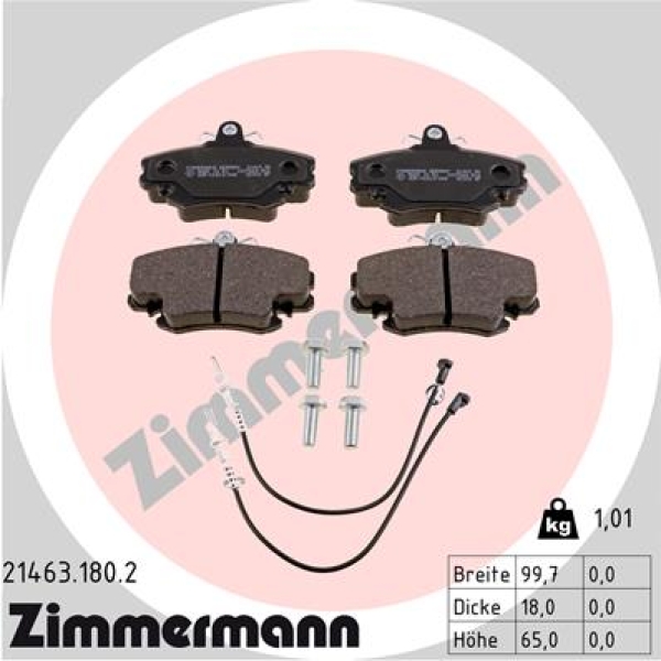 Zimmermann Brake pads for PEUGEOT 309 I (10C, 10A) front
