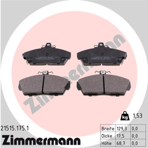 Zimmermann Brake pads for HONDA CIVIC VII Hatchback (EU, EP, EV) front