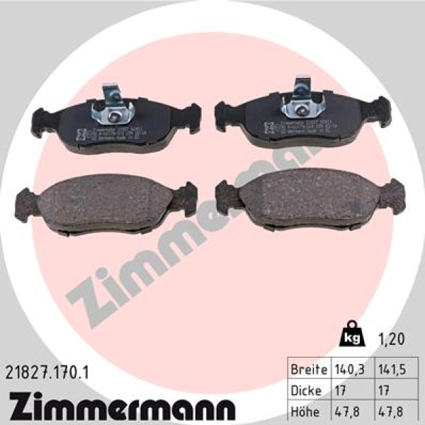 Zimmermann Brake pads for PEUGEOT 205 Kasten front