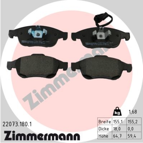 Zimmermann Brake pads for MERCEDES-BENZ CITAN Tourer (W420) front