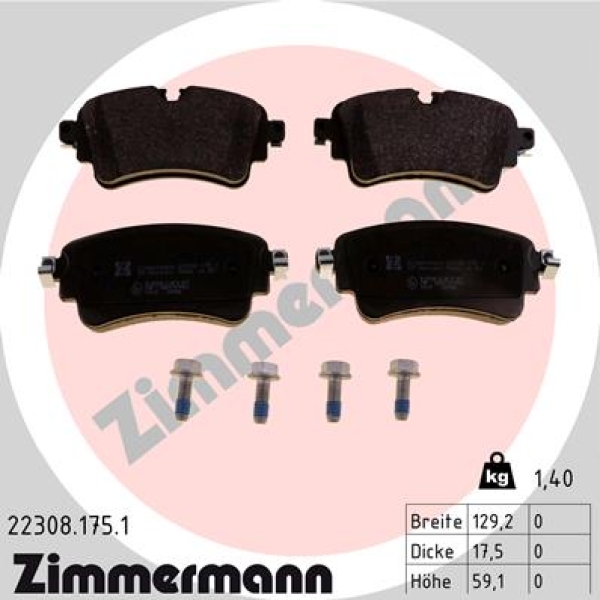 Zimmermann Brake pads for AUDI A4 (8W2, B9) rear
