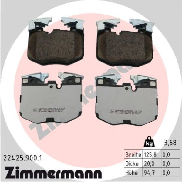 Zimmermann Brake pads for BMW X4 (G02, F98) front