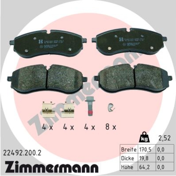 Zimmermann Brake pads for VW GRAND CALIFORNIA Camper (SCB, SCC) rear