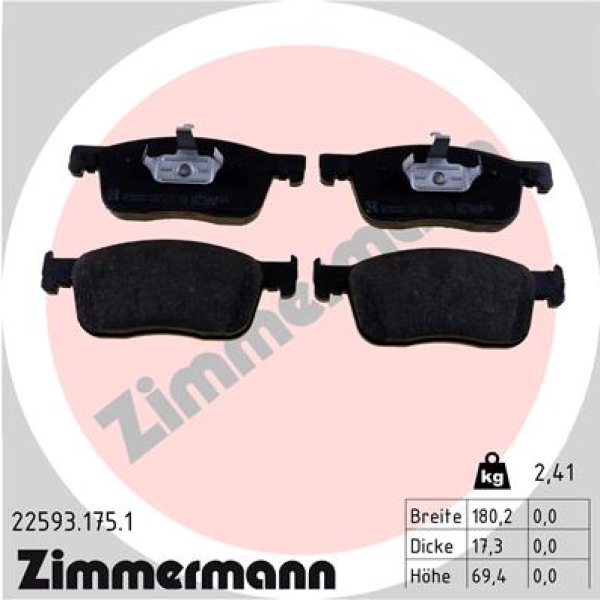 Zimmermann Brake pads for OPEL ZAFIRA LIFE (K0) front