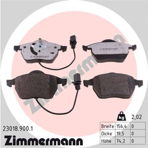 Zimmermann rd:z Brake pads for VW PASSAT (3B3) front