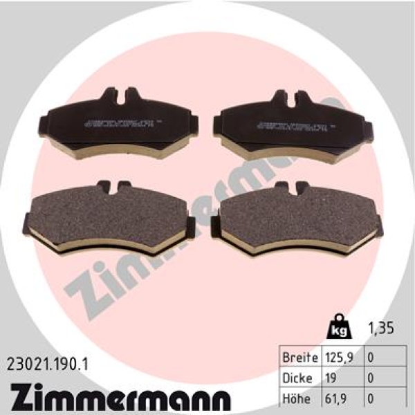 Zimmermann Brake pads for VW LT 28-46 II Kasten (2DA, 2DD, 2DH) rear