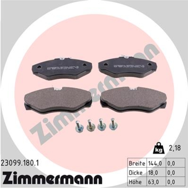 Zimmermann Brake pads for OPEL VIVARO A Combi (X83) front