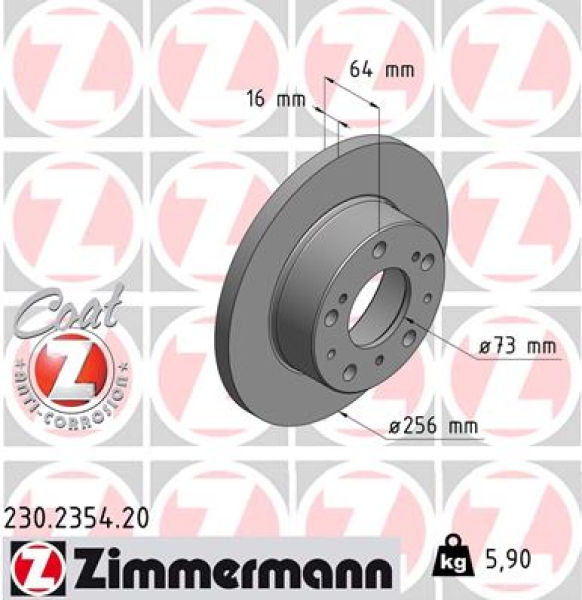 Zimmermann Brake Disc for CITROËN C25 Pritsche/Fahrgestell (280_, 290_) front