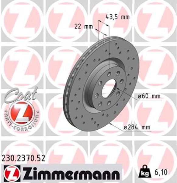 Zimmermann Sport Brake Disc for OPEL CORSA E Van (X15) front