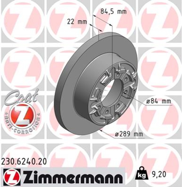 Zimmermann Brake Disc for IVECO DAILY II Kasten/Kombi rear