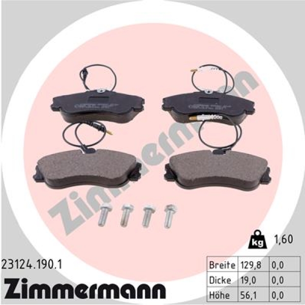 Zimmermann Brake pads for PEUGEOT 306 Break (7E, N3, N5) front